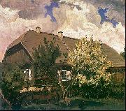 Ferdynand Ruszczyc Manor house in Bohdanew oil painting on canvas
